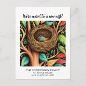 Vogelnest Nieuw Huis Bewegende Aankondiging Briefk Briefkaart (Voorkant)