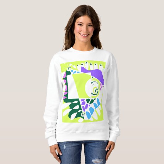 Vogelnest - Pastel Groen Wit Sierkussen Trui (Voorkant volledig)