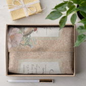 Vogelnest Rode Bloemen Carte Postale Frans Script Tissuepapier (Geschenk)