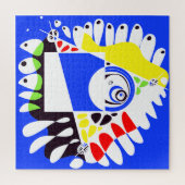 Vogelnest - Royal Blue White Legpuzzel (Verticaal)