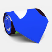 Vogelnest - Royal Blue White Stropdas (Opgerold)