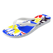 Vogelnest - Royal Blue White Teenslippers (Schuin)