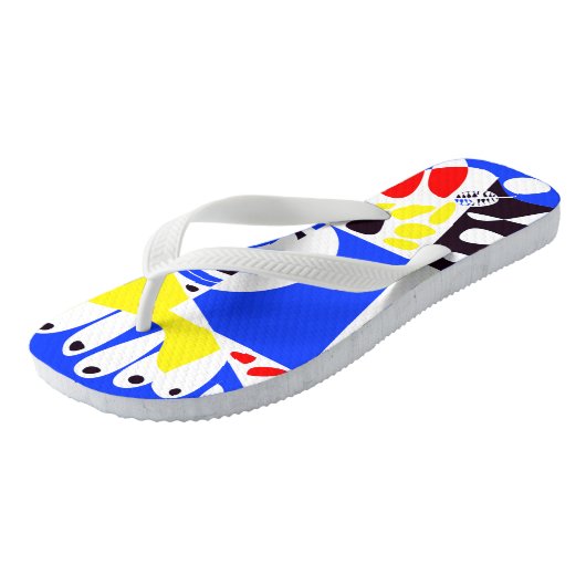 Vogelnest - Royal Blue White Teenslippers (Schuin)