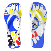 Vogelnest - Royal Blue White Teenslippers (Voetbed)