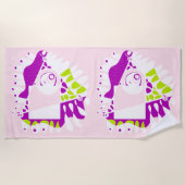 Vogelnest - roze limonade wit strandlaken (Voorkant)