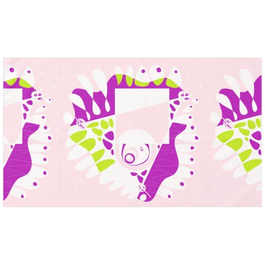 Vogelnest - roze limonade wit tafelkleed (Voorkant (Horizontaal))