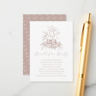 Vogelnest stoffig Roos roze Baby shower insert Kaa Informatiekaartje