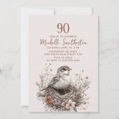 Vogelnest Terracotta Roze 90ste verjaardag Kaart (Voorkant)