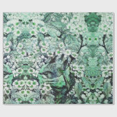 VOGELNEST, TREE, GROENE WITTE STROOM CADEAUPAPIER (Vlak)