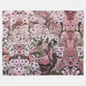 VOGELNEST, TREE, PINK WHITE SPRING Floral Fleece Deken (Voorkant (Horizontaal))