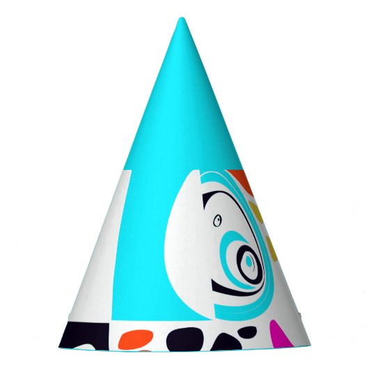 Vogelnest - Turquoise Wit Feesthoedjes (Voorkant)