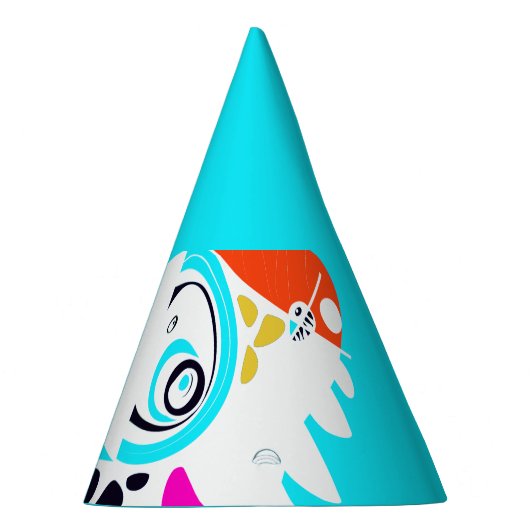 Vogelnest - Turquoise Wit Feesthoedjes (Rechts)