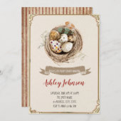 Vogelnest-uitnodiging Kaart (Voorkant / Achterkant)