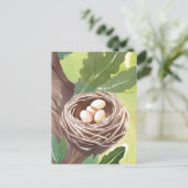 vogelnest | Waterverf Eggs Natuur Briefkaart (Staand voorkant)