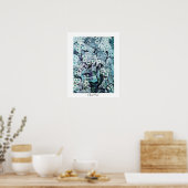 VOGELNEST ,wit blauw Poster (Keuken)