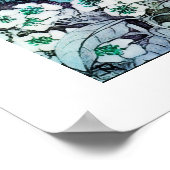 VOGELNEST ,wit blauw Poster (Hoek)