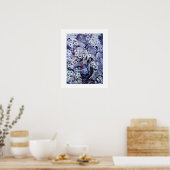 VOGELNEST ,wit blauw Poster (Keuken)