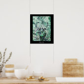 VOGELNEST ,wit groen zwart Poster (Keuken)