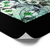 VOGELNEST ,wit groen zwart Poster (Hoek)