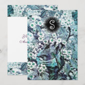 VOGELNEST, WITTE BLAUWE STROOM MONOGRAM AANKONDIGING (Voorkant / Achterkant)