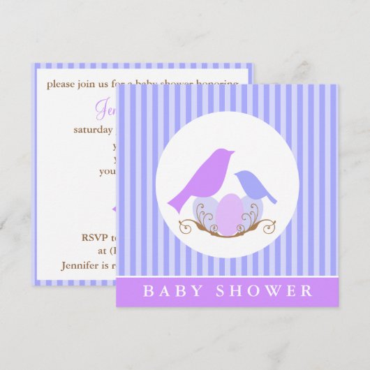 VogelnestBaby shower Kaart (Voorkant / Achterkant)