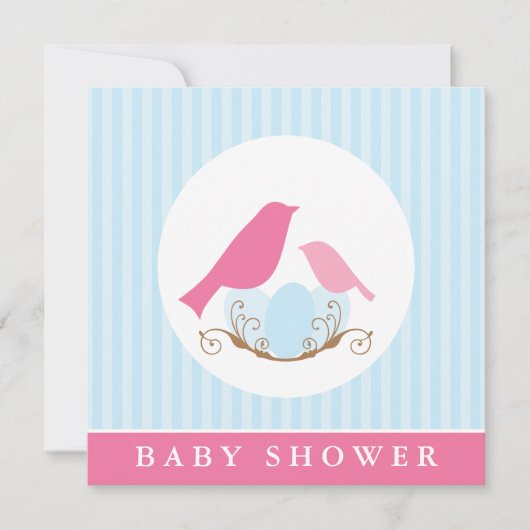 VogelnestBaby shower Kaart (Voorkant)
