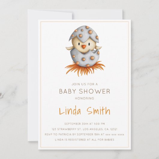 VogelnestBaby shower Kaart (Voorkant)