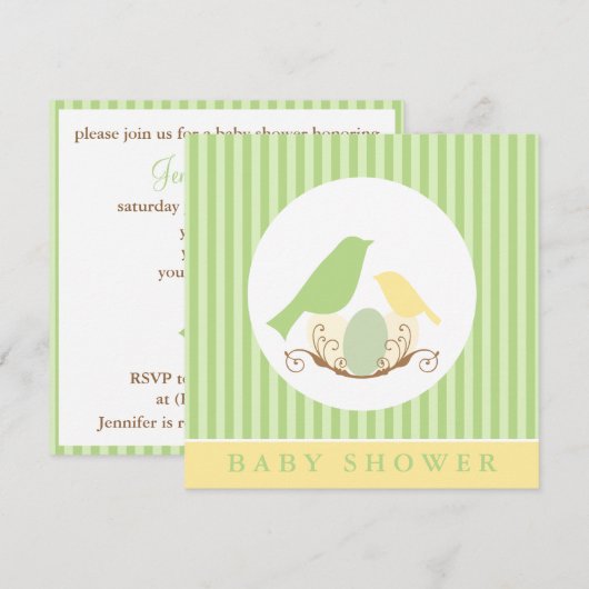 VogelnestBaby shower Kaart (Voorkant / Achterkant)