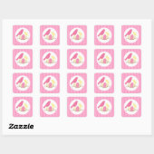 VogelnestBaby shower Vierkante Sticker (Vel)