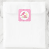 VogelnestBaby shower Vierkante Sticker (Tas)