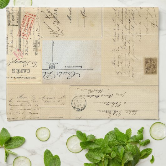  vogelnesten Frans Briefkaart handdoek (Gevouwen)