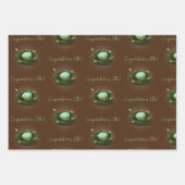 Vogelnesten met blauwe gevreesde eieren 3 aangepas inpakpapier vel (Voorkant)