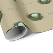 Vogelnesten met blauwgespikkelde eiertan Aangepast Cadeaupapier (Rol Hoek)