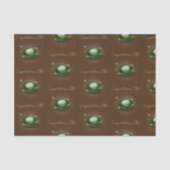 Vogelnesten met blauwgevlekte eieren - aangepast b tissuepapier (Voorkant)