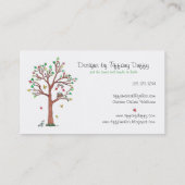 Vogelnesten met mobiele telefoon visitekaartje (Achterkant)