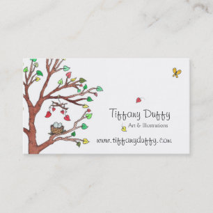 Vogelnesten met mobiele telefoon visitekaartje