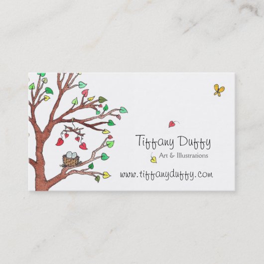 Vogelnesten met mobiele telefoon visitekaartje (Voorkant)