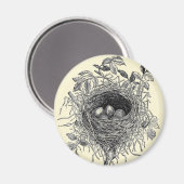 vogelnestillustratie magneet (Voorkant / Achterkant)