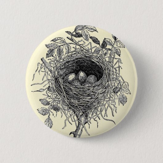  vogelnestillustratie ronde button 5,7 cm (Voorkant)