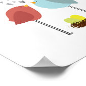 Vogelnestliefde. Twee keer. Nursery Decor. Poster (Hoek)