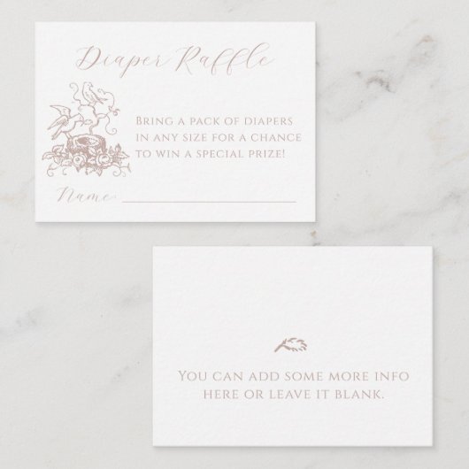 Vogelnestluier Baby shower Invoegen Kaart (Voorkant / Achterkant)