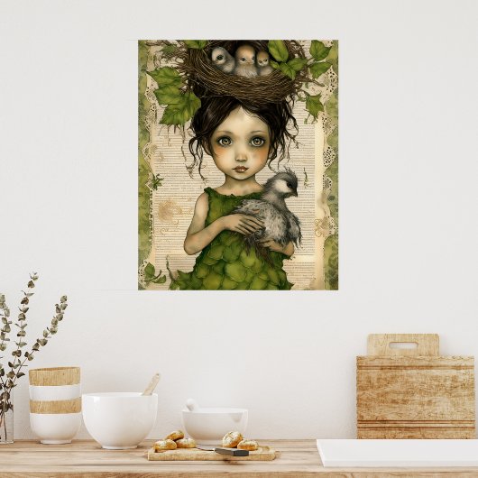 Vogelnestpop collage poster (Keuken)