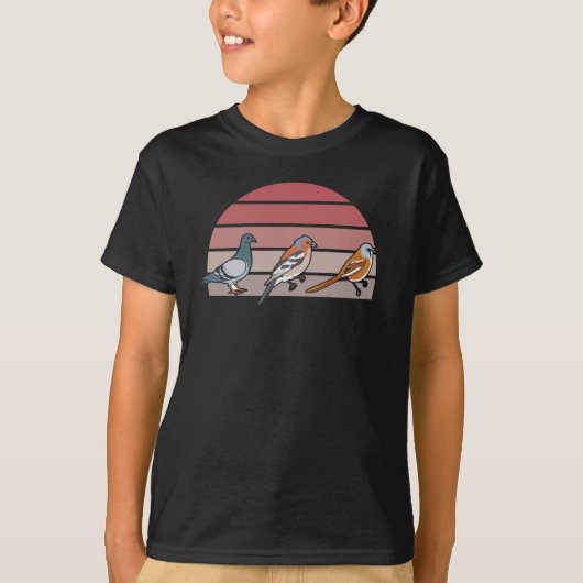 Vogelobservatie-Retro T-shirt (Voorkant)