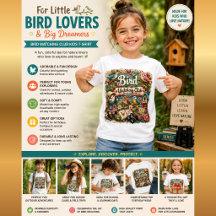 Vogelobservatieclub Kids T-shirt | Schattige Vogel