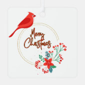 Vogelontwerp met bloemenmetaalvierkant ornament (Achterkant)