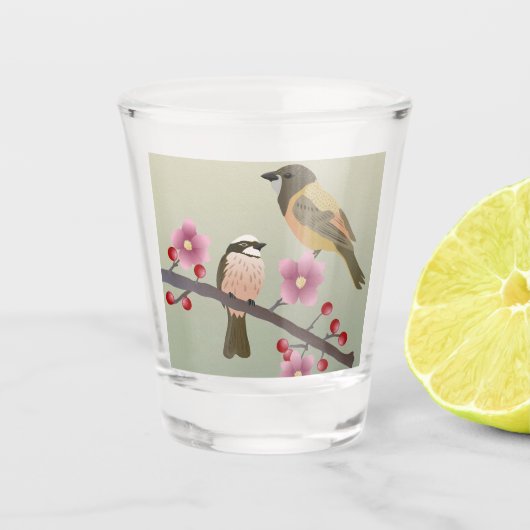 vogelontwerp shot glas (Voorkant)