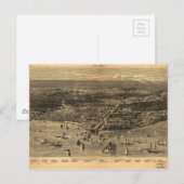 Vogeloog-Uitzicht van Chicago voor de grote brand Briefkaart (Voorkant / Achterkant)