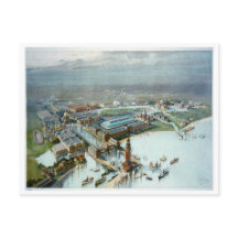 Vogeloog Uitzicht van de in 1893 in Colombia uitge