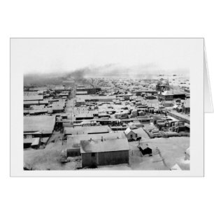 Vogeloog uitzicht van Nome, Alaska met sneeuw