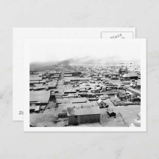 Vogeloog uitzicht van Nome, Alaska met sneeuw Briefkaart (Voorkant / Achterkant)